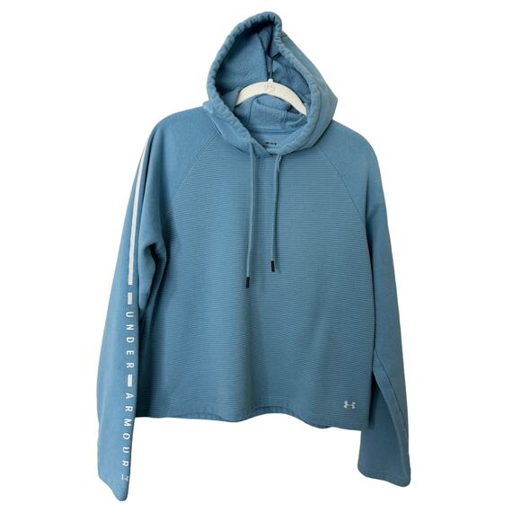 Under‎ Armour Loose Fit Ribbed Cropped Hoodie Size Medium - Picture 1 of 3